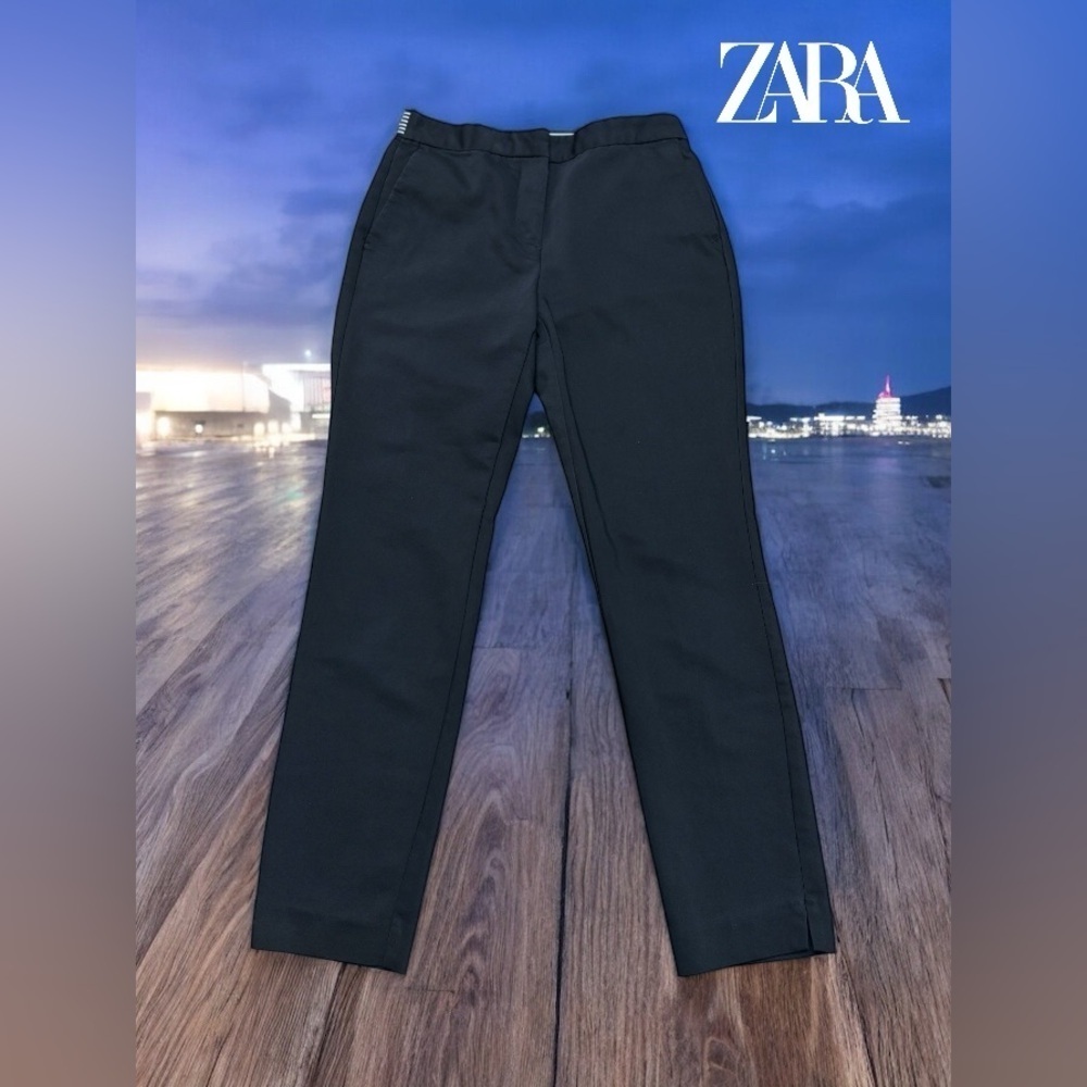 ZARA, Black Tailored Pants, Small